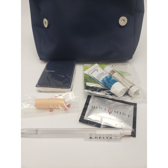 Delta Airlines Amenity Kit Flap Zip Bag Removable Mesh Insert New Sealed - Picture 5 of 8